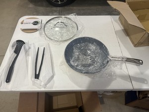NEW IN BOX - 12” Original GreenPan CC Wok Aluminum Set Pearl #127453115