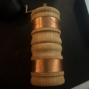 1960's Catalina Copper and Wood Salt Shaker Pepper Mill Grinder Vintage 1a