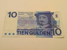 1968 - De Nederlandsche Bank, NETHERLANDS  - 10 Gulden Banknote Note. Holland