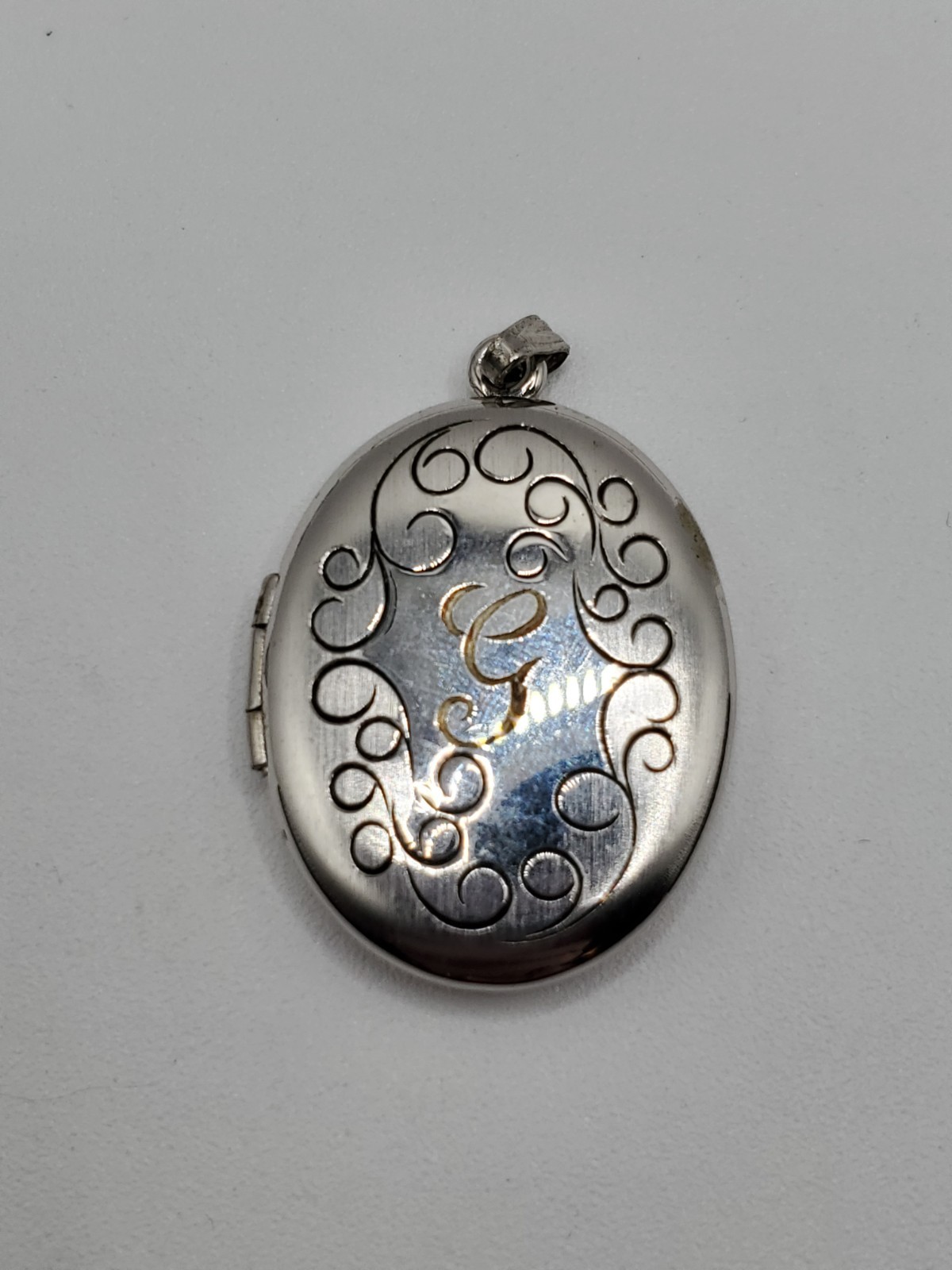 Engraved Initial Monogram G Vintage Sterling Silv… - image 1