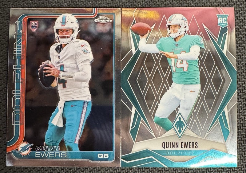 2025 NFL Topps Chrome/Phoenix - Quinn Ewers RC QB MIA Dolphins Rookie Cards 💎🔥