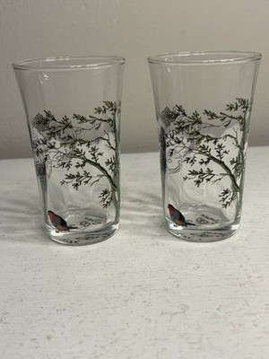 Anthropologie Molly Hatch  Maybe Someday  Bird & Tree Juice Glass Set Of 2