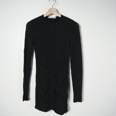 Alexander Wang Women's Black Long Sleeve Ruched Knee