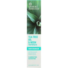 Desert Essence Tea Tree Oil & Neem Toothpaste Wintergreen 6.25 Oz