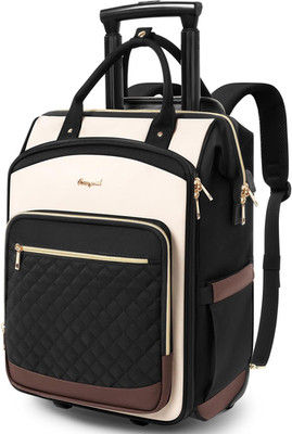 Rolling Backpack for Women, Travel Backpack with Wheels, Dual-Opening Wheeled La