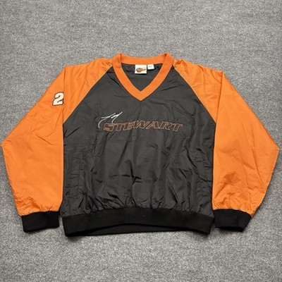 Nascar Sweatshirt Mens XL Black Pullover Windbreaker Tony Stewart Grunge Y2K