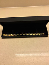10k Yellow Gold Curb Link Chain Bracelet; Lobster Clasp; 8.5 in.