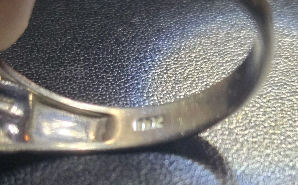 Anel masculino vintage de ouro branco 10k olho de tigre tamanho 12 - Imagem 4 de 4