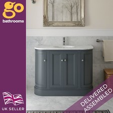Traditional Grey 1200mm Vanity Unit with Marble Top & Ceramic Basin
