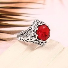 925 Sterling Silver Mozambique Garnet Gemstone Jewelry Ring All size US