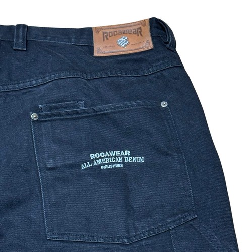 Vintage Rocawear Jeans Men's Size 42x34 Black Denim Baggy Hip Hop Y2K - Foto 2 di 8