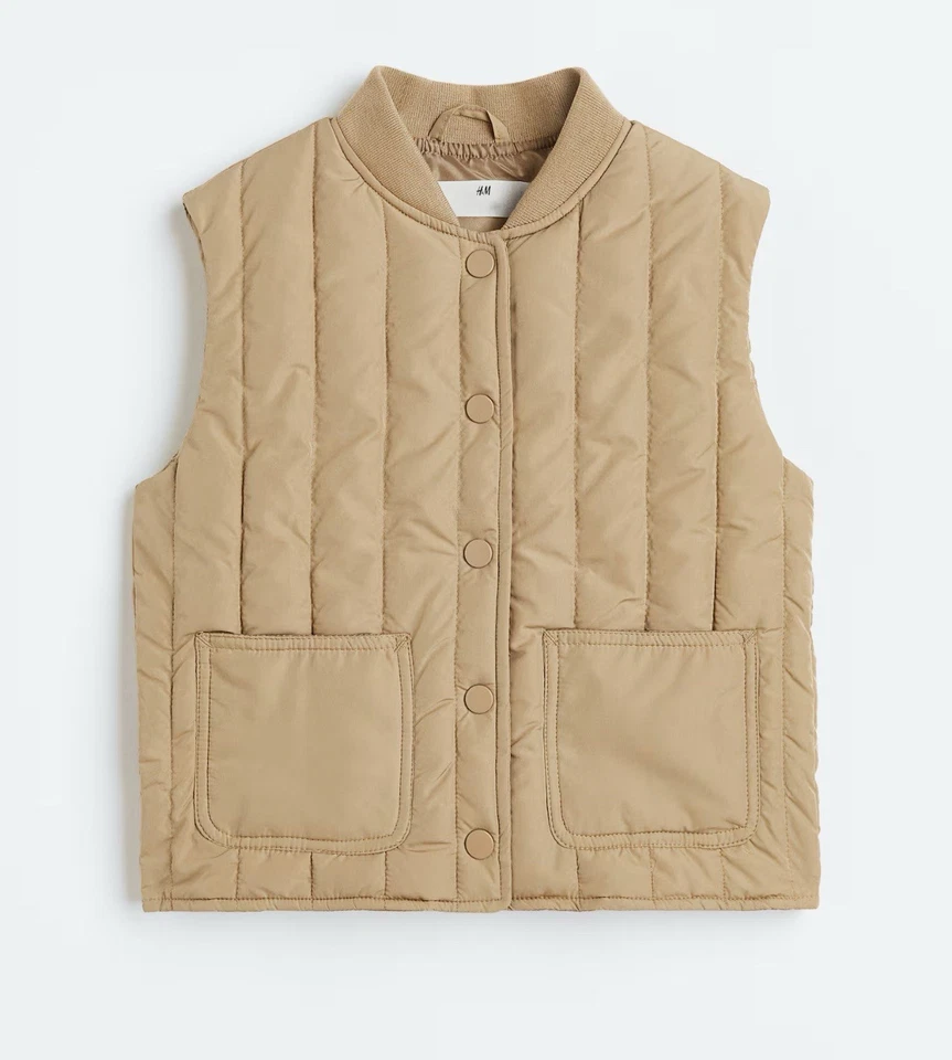 Chaleco H&M Niño Pequeño Beige Talla 3/4t Invierno Sin Manga Abotonada Foto 2 de 4