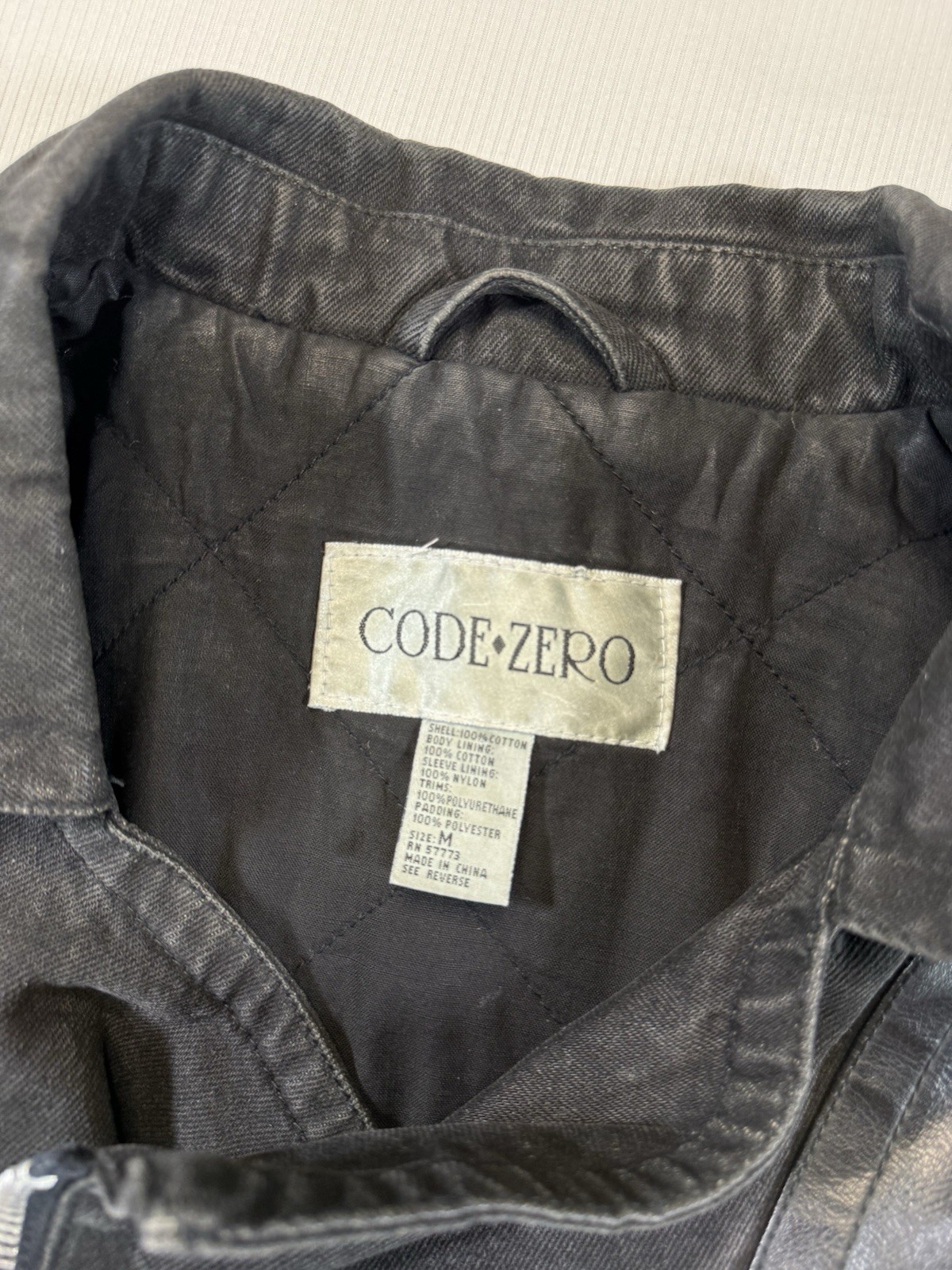 Code Zero Distressed Moto Jacket Men’s M Black Co… - image 3