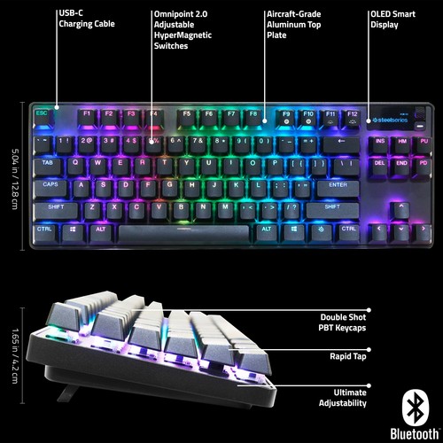 SteelSeries Apex Pro TKL HyperMagnetic Rapid Tap RGB Wireless Gaming Keyboard ⌨️ - Picture 2 of 15