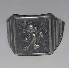 Ostby Barton Walt Disney Mickey Mouse 1940s Sterling Silver 925 Ring Sz 6