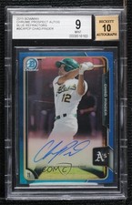 2015 Bowman Chrome Prospects Blue Refractor Chad Pinder BGS 9 MINT Auto 03o8
