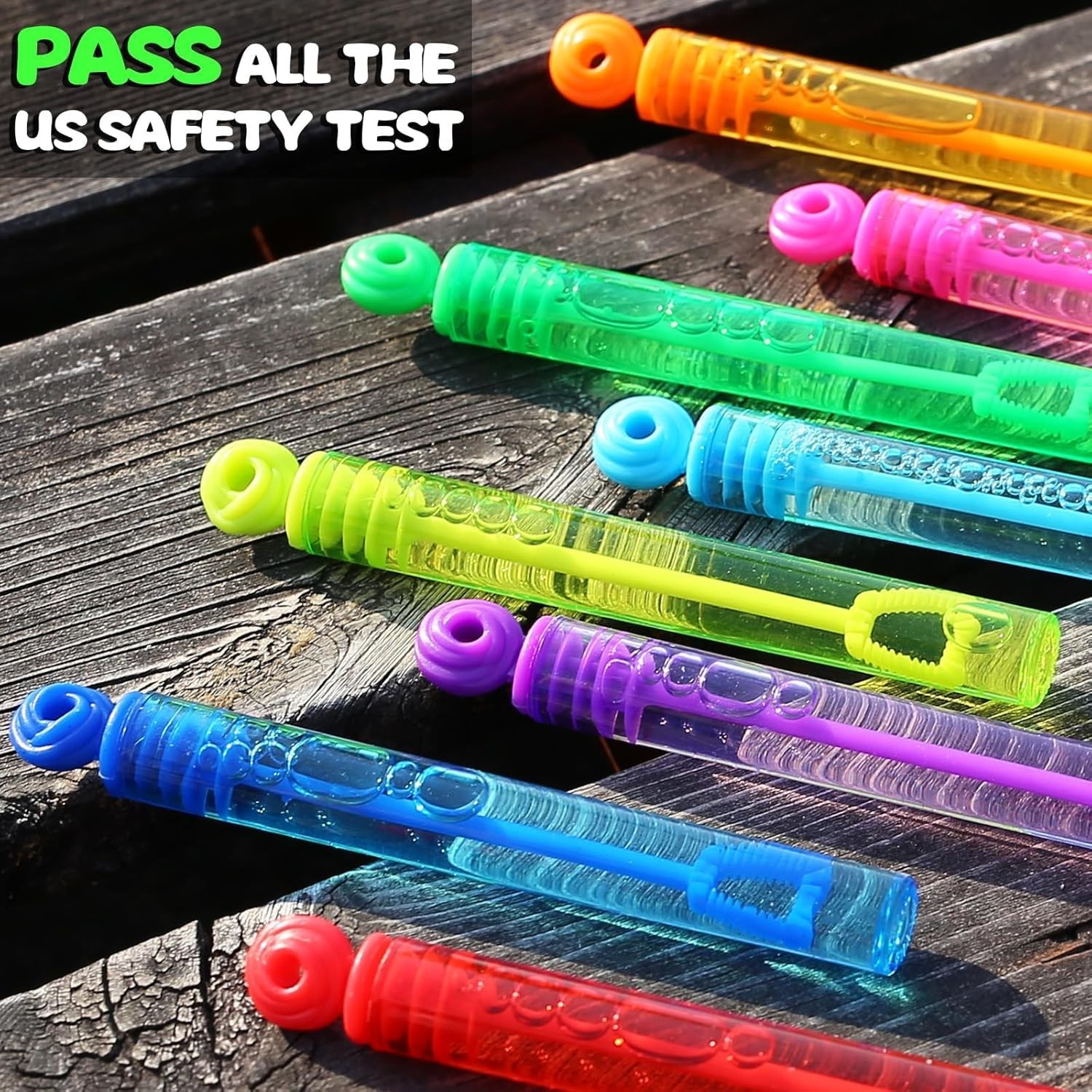 Goodie Bags Stuffers for Kids Party, 32 Pack Mini Neon Bubble Wands for... 