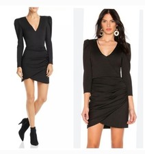 Alice + Olivia Judy Ruched Puff-Sleeve Dress Size 4