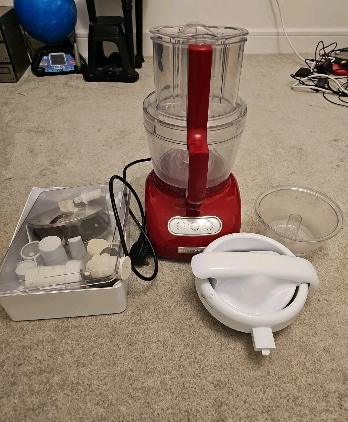 KitchenAid Artisan Ultra Wide Mouth Food Processor 5KFPM775 in Red.Complete Set.