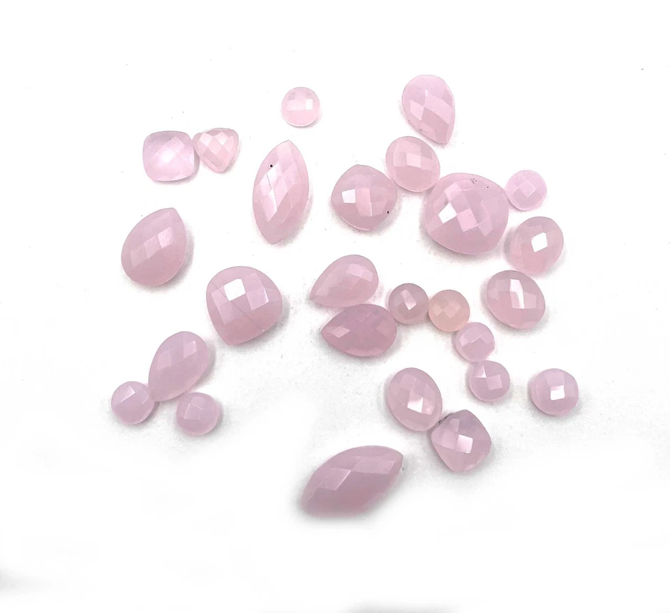 Natural Pink Chalcedony Mix Shape Briolette Cut Stone 29 Pcs 7.50-16 MM 128 CT - Image 3 of 4