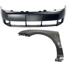 Bumper Cover Kit For 08-11 Ford Focus Front 2pc with Fender Primed