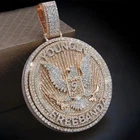 Men's Pendant 5.00Ct Round Cut Real Moissanite Customize Rose Gold Plated