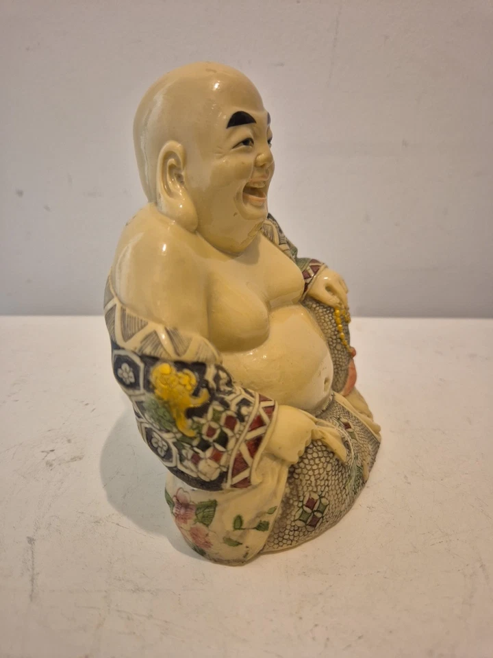 Vintage Chinese Laughing Fat Buddha  Figurine Statue Heavy 13cm - Image 2 of 4