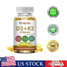 120 Capsules Vitamin K2 (MK7) with D3 10000IU, BioPerine Capsules, Immune Health
