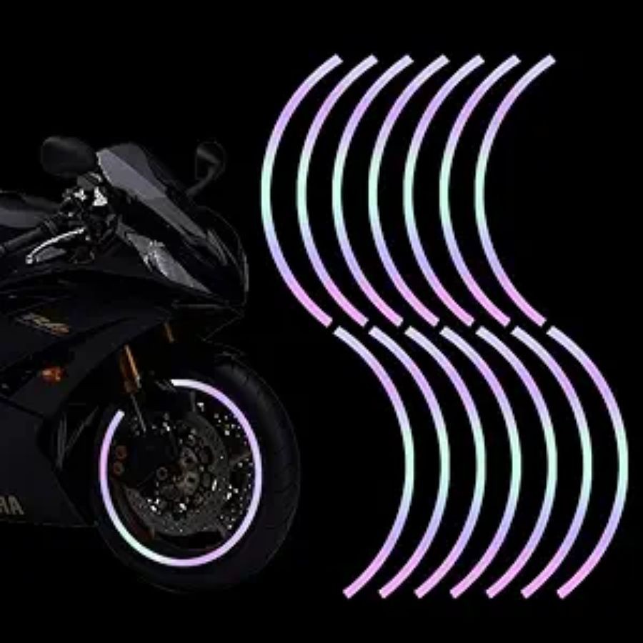 16pcs 17-19'' Reflective Wheel Rim Stripe Decal Sticker -Style 1 Colorful