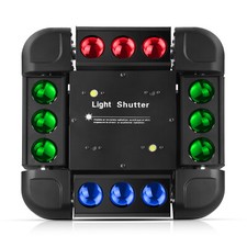 12 LEDs Moving Head Light DJ Disco Stage Light RGBW Rotating Beam Strobe Light