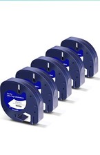 5-Pack Label Maker Tape for DYMO LetraTag Refill Plastic 91331 12mm x 4m