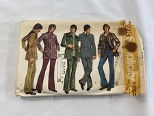VTG 1970s Simplicity Sewing Pattern Men Unlined Shirt-Jacket Pant 5273 Uncut 170