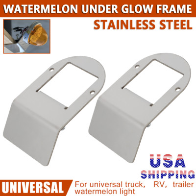 2X Stainless Steel Universal Car Truck Watermelon Under Glow Frame Bracket Mount