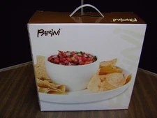 NEW Parini DUAL USE CAKE SERVING CHIP AND DIP PLATE NIB