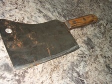 Antique Fulton tool company meat cleaver butcher knife READ AD