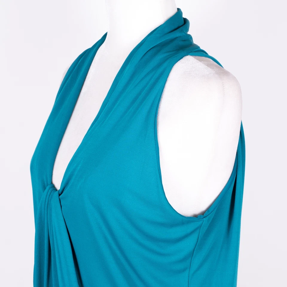 Iceberg вискозы/шелковой смеси с подкладкой драпированный v-образным вырезом Майка блузка - SZ M - Изображение 4 из 4