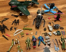 60 pc GI JOE SET P40 Warhawk Hasbro Sgt Savage Blue Fan SkyHawk Gyrocopter cobra