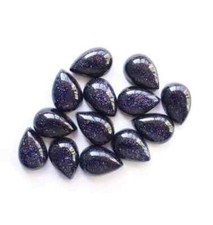 AAA Synthetic Black Sunstone Cabochon Pear Shape Loose Gemstone