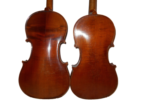 Zestaw 2 starych antycznych skrzypiec francuskich vintage - Zdjęcie 1 z 21