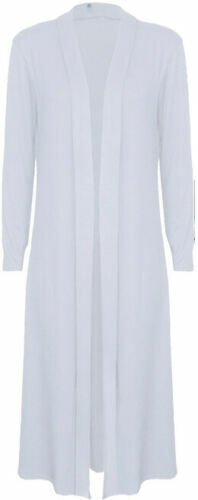 New Women's Girl's Ladies Long Sleeve Maxi Cardigan Boyfriend Open Front 8-26 - Picture 9 of 17