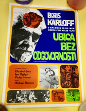 Rare Orig 1967 Boris Karloff The SORCERERS 27X19 EXYU/Serbia Horror Movie Poster