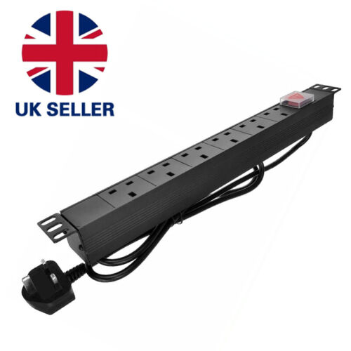 PDU 1U 6 WAY 13A PDU 19 INCH RACK SWITCH HORIZONTAL MOUNT PDU inc screws - UK - Picture 8 of 10