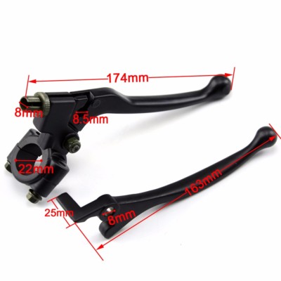 Front Brake & Clutch Lever Kit – 22mm (7/8") – Fits CRF50, TaoTao, SSR, YX Dirt Bikes, ATVs & Quads – Black