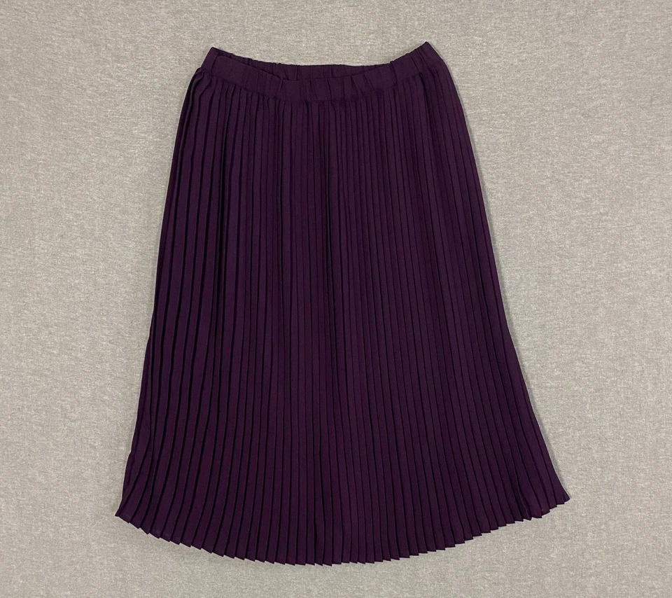 Falda midi plisada Eileen Fisher Raisonnette para mujer 2P 2 pequeña púrpura $258 ciruela Foto 2 de 4