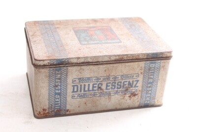 alte Blechdose Leerdose Dose Sammler Diller Essenz Vintage