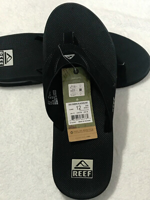 REEF FANNING MEN\'S Slip-on SANDALS Nubuck Flip Flop Black Size 8 US 40 EU NEW Men main image 4