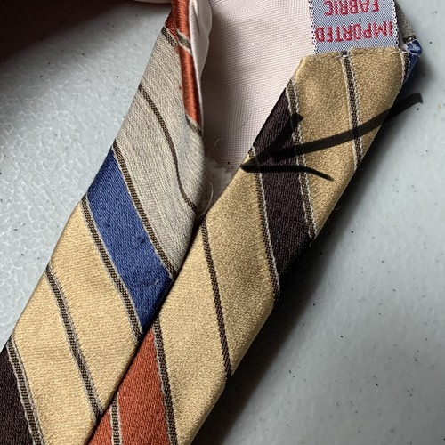 Corbata vintage multicolor a rayas ropa de hombre Montgomary Ward - Imagen 5 de 6