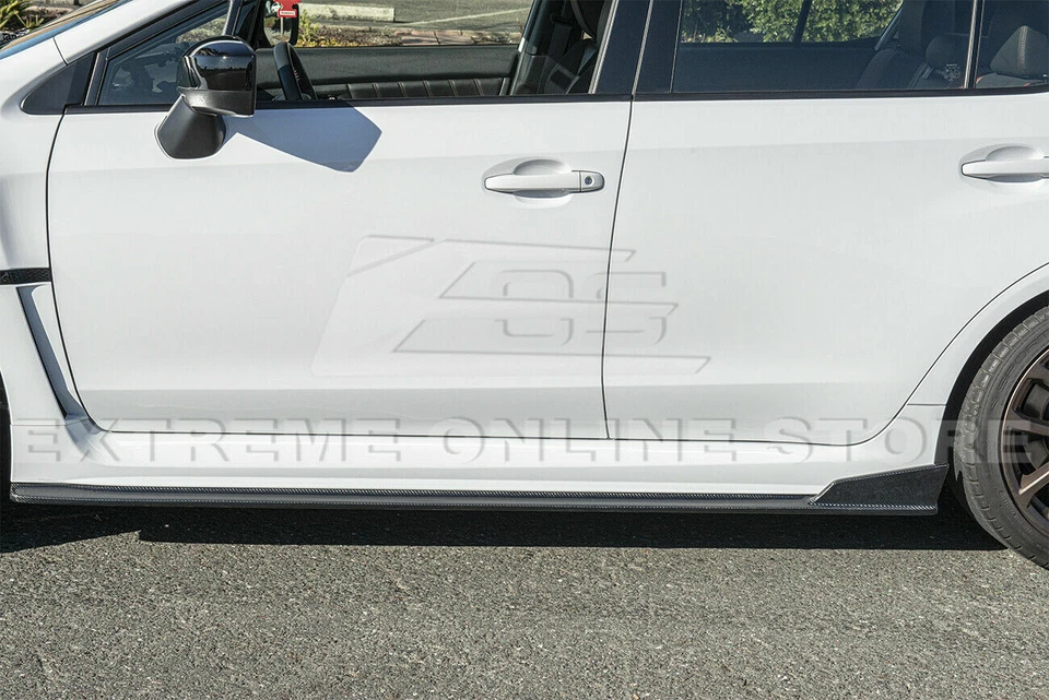 Faldas laterales de fibra de carbono para 15 extensiones de estilo Subaru WRX STi CS versión 2 Foto 2 de 4