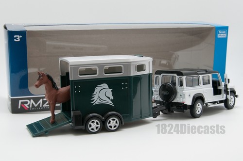 Land Rover Defender con caja para caballos, RMZ City 544006, modelo de coche de juguete de 10 pulgadas regalo - Imagen 2 de 5