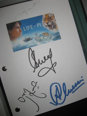 Life of Pi Signed Film Script X4 Suraj Sharma Irrfan Khan Adil Hussain 2012 RPNT